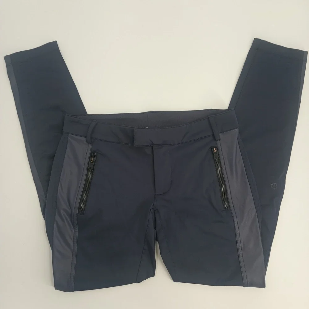 Lululemon Here to There Pant Navy Blue Slim Fit Commuter Trousers Size 6